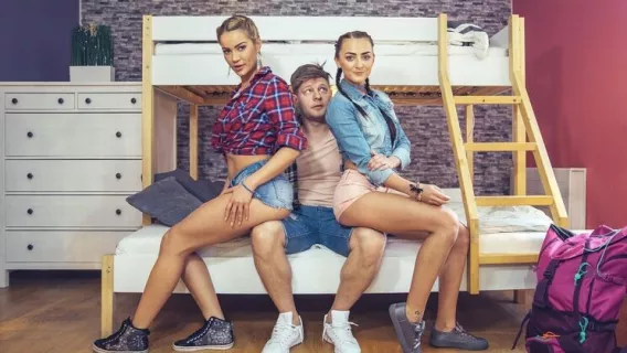 ◤Fake Hostel◢ Stuck Under A Bed ►Katy Rose, Michael Fly, Cherry Kiss